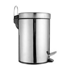 Stainless steel round flat metal pedal trash bin