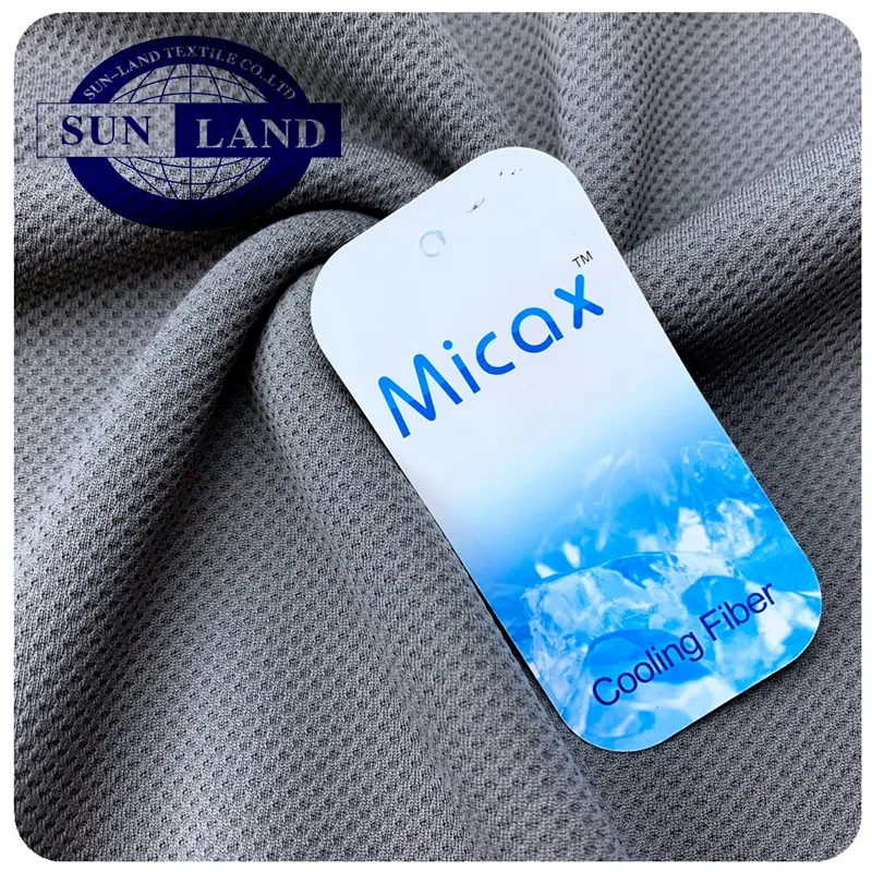 summer cool towel hot sale sports shirt clothing 100% micax polyester function yarn forever last cooling fabric