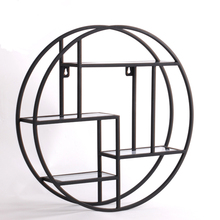 Metal round wall display shelf for showroom