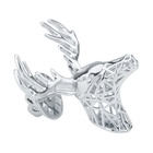 Silver Hollow Metal Deer Lapel Pin Animal Brooches Pins Fine Gift for Mens