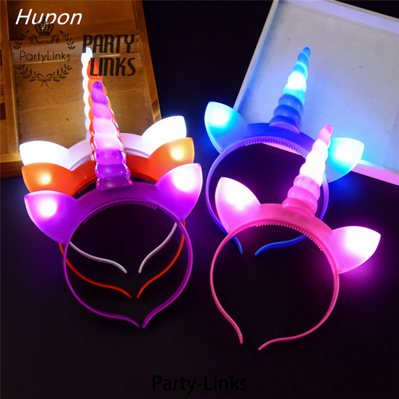 Unicorn Favors Headbands Unicorn Party Supply Girls Hair Accessories Light Up 12