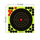 Hybsk Targets 8 inch Reactive Self Adhesive Shooting Targets Bright Fluorescent Yellow Target Pasters