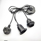 British 3-pin pedal switch full-tooth half-tooth lamp head power cord