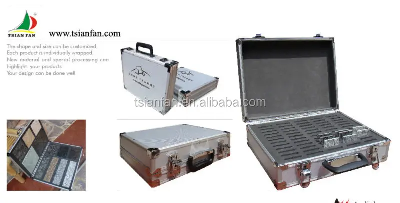 PX123 aluminum granite sample box / suitcase / sample box