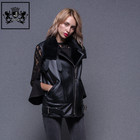 Luxurious apparel ladies leather women waistcoat genuine lamb fur short style double face sheepskin vest