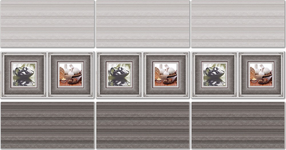 grey straights 30x60cm ceramic wall tile for bathroom with decor tile