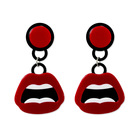 2019.American and European exaggerated fashionable people creative acrylic red lip and ear nails FOR WOMEN