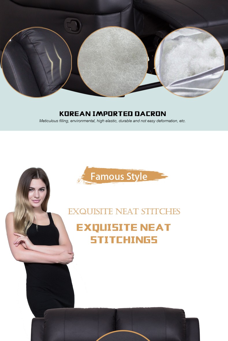 Shenzhen Furniture Living Room Leather/ Leather air recliner sofa set prices 1513