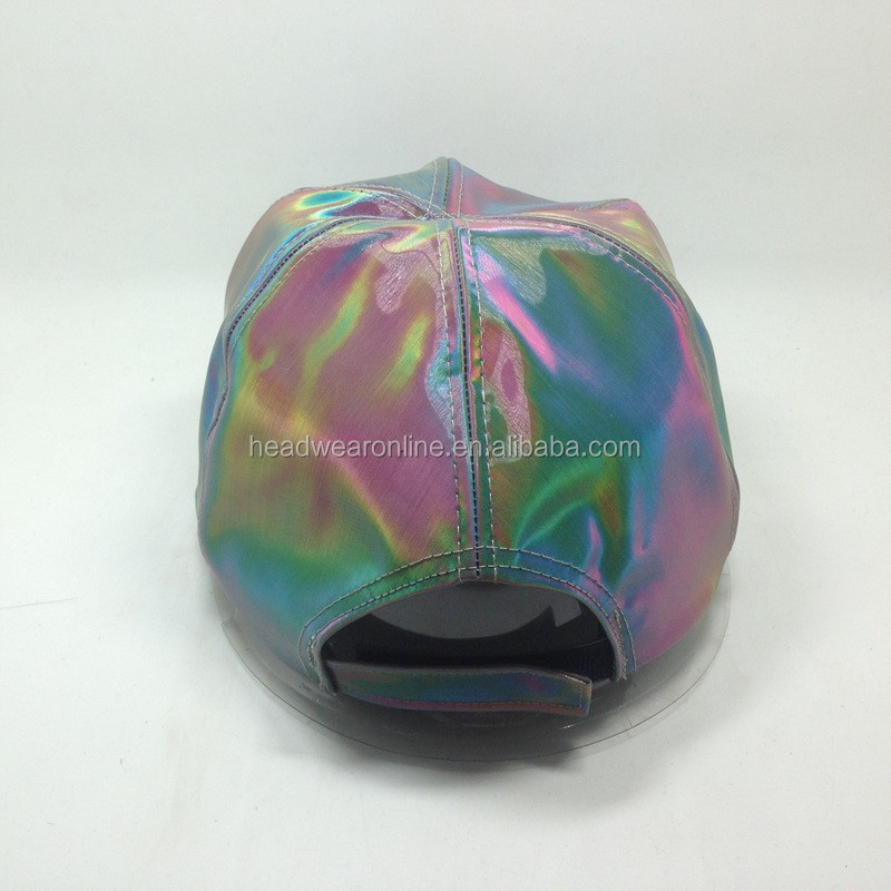 Waterproof Snapback Cap With Rainbow Custom Laser PVS Fitted Hip Hop 5 panel hats