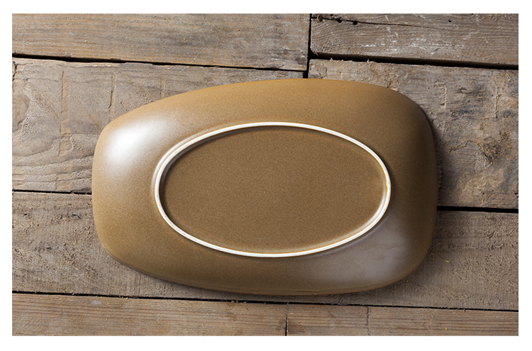 Italian Creative Kitchenware Tableware 28cm 33cm 38cm Brown Rectangular plate