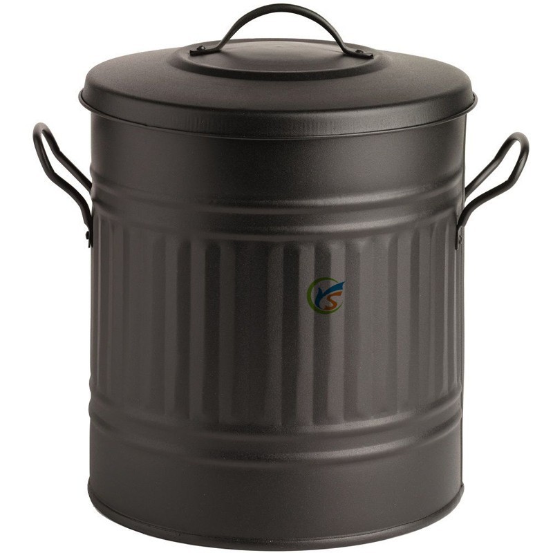 15 L multicolor galvanized metal small bathroom rubbish bin