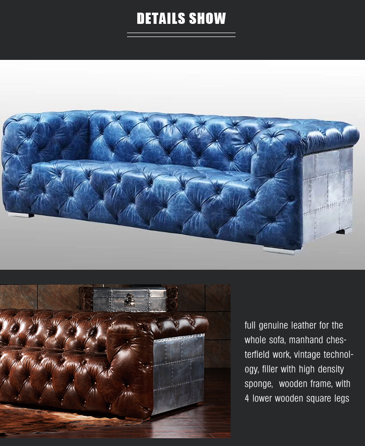China Best classic chesterfield sofa classic corner combination commercial grade lounge