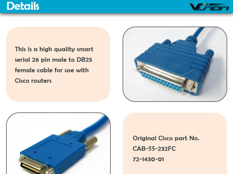 10ft HD26 Male to DB25 Female Cable for RS232 Applications - Ideal