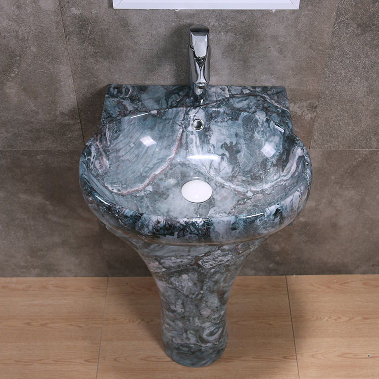 Outdoor washbasin sink  Chinese white color ceramic two piece wash basin pedestal bathroom sink