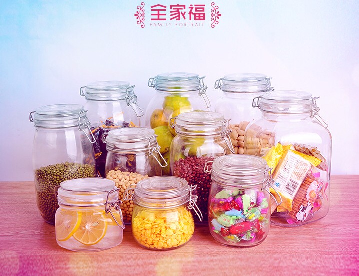 wedding glass candy jar crystal glass jar with glass lid