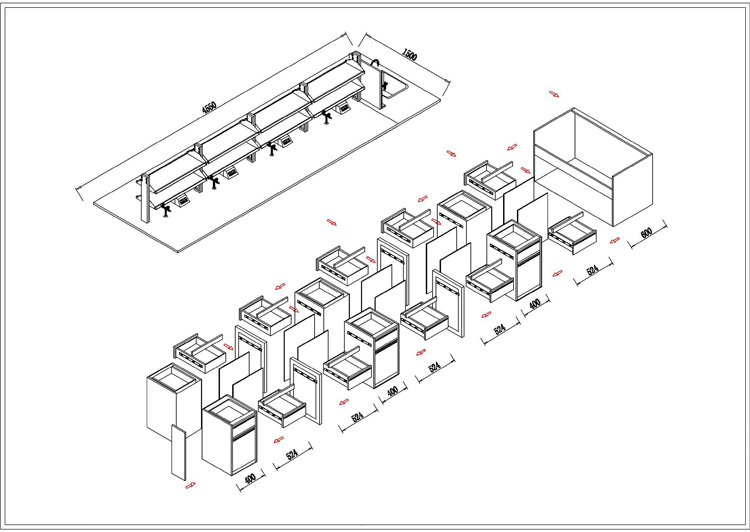 Nội thất phòng thí nghiệm hiện đại bằng nhựa phenolic Ghế phòng thí nghiệm có thể di chuyển bằng hóa chất mô-đun 8