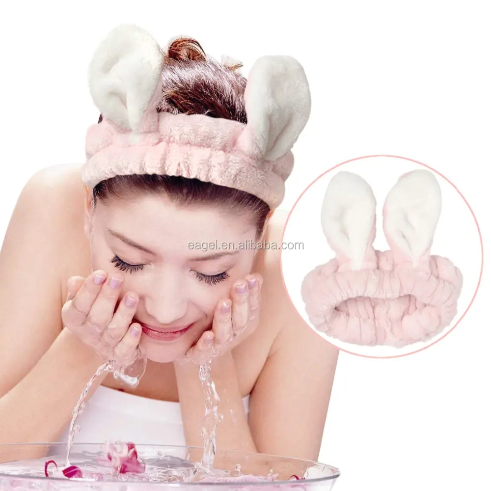 Velvet Rabbit Ears Headband Women Wash /Make Up/Shower Headband Hair Accessories