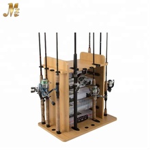 MX-WSF193 freestanding wood material fishing rod rack for showroom