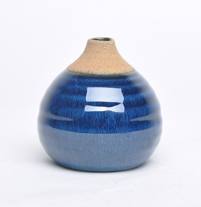 Candy color round shape narrow mouthed home hotel decoration luxury flower ceramic vase