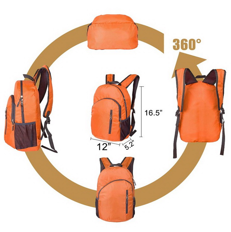 Sac à dos de vélo pliable pliable de camping ultra-léger promotionnel en plein air