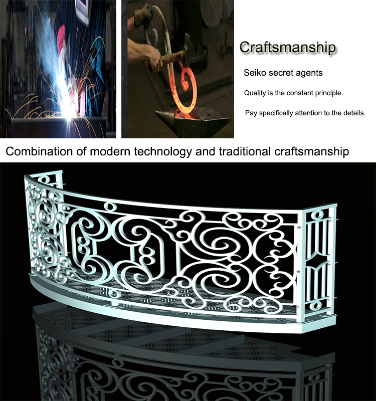 TopBright New luxury design price outdoor used Cast Wrought Iron balcony stair railing
