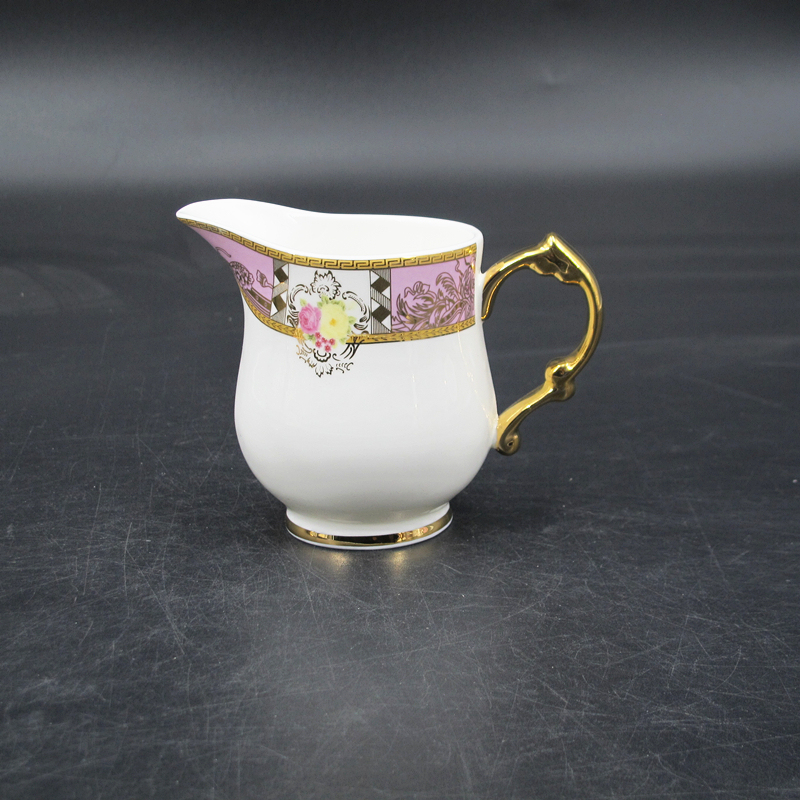 porcelain gold handle tea set elegant rose decal  15pcs 17pcs ceramic bone china tea set