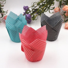 White spots printing colorful paper tulip muffin baking cup