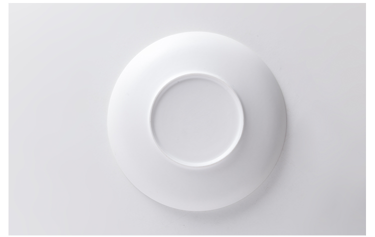 European Style Matte White Ceramic Round Plate Marble