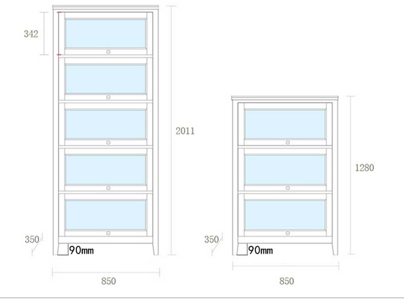 Modern American style solid wood birch material 3 layer bookshelf book storage
