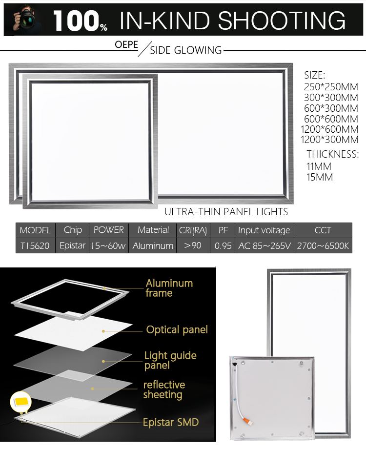 36W 2.4G RF Wireless Control Panel Light CCT Dimmable Double Color Ultra Slim LED Panel Light