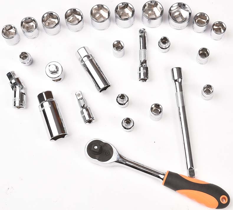 Asaki 26PCS Industrial socket wrench Tools 3/8"Socket Spanner Wrench Set