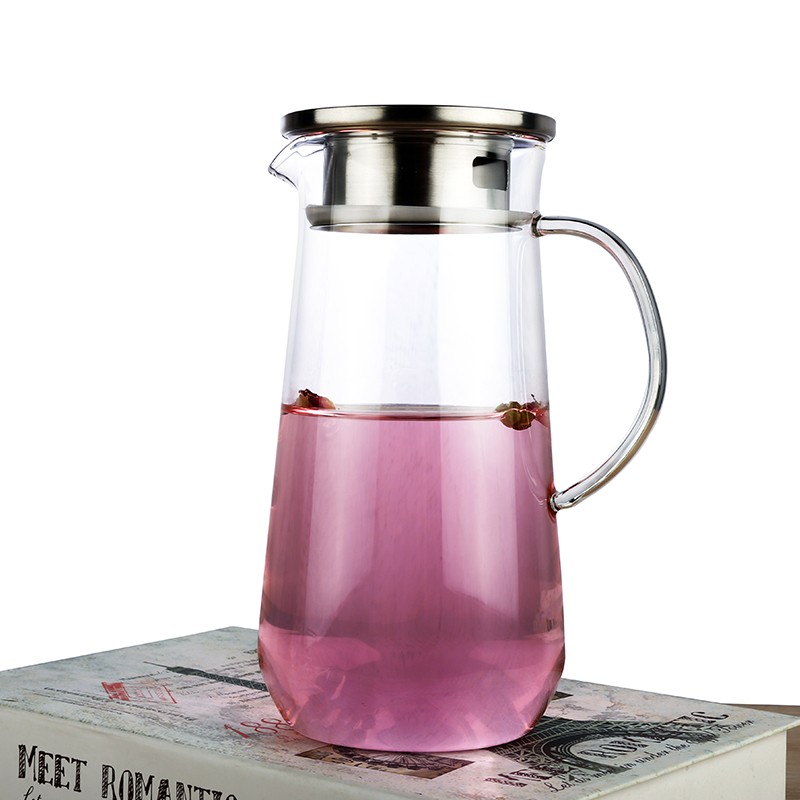1500ml Borosilicate Glass Carafe, Fruit Infuser Water Pitcher