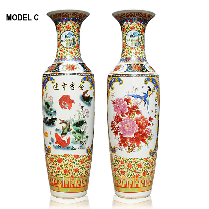Hot custom pattern porcelain decorative floor vases
