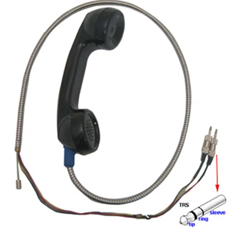 G style original handset stainless steel armored cord handset armoured handset with brass ferrule