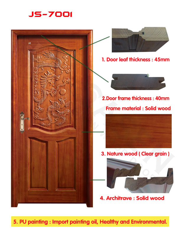 Home living preference! mahogany wood carving main door design interior wooden door