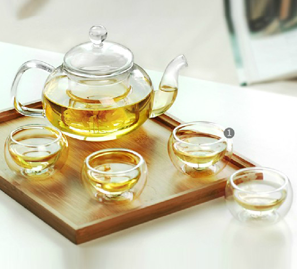 Wholesale heat resistant glass teapot borosilicate glass teapot with infuser