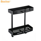 Beelee BA9287B2 Stainless Steel 304 Bathroom Corner Shelf Cosmetic Holder with Hooks