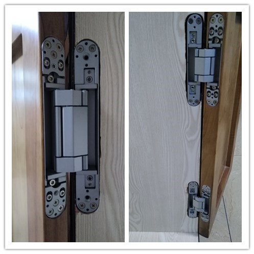 Adjustable concealed hinge for wooden door