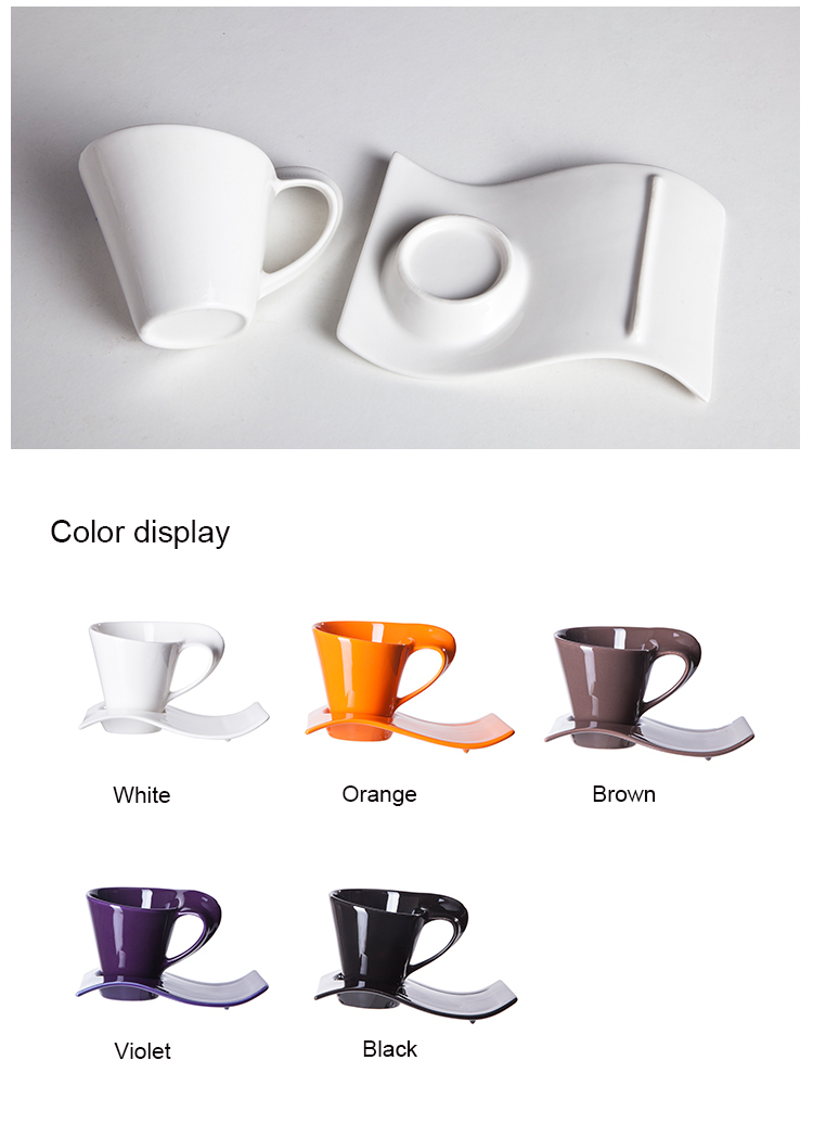 Oven Safe AB Grade Thick Biscuits Cup Plate 260ml Ceramic Coffee Set