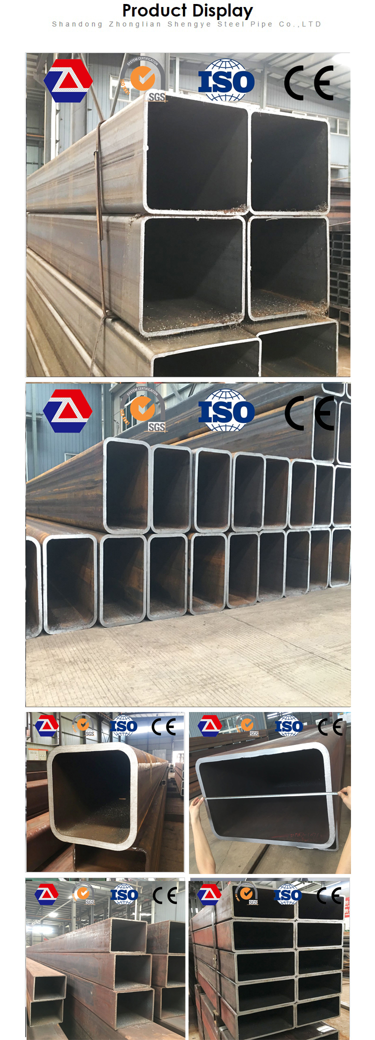 Small quantities frp square pipe fittings for pvc fence panels steel tube 150x150 equipment
