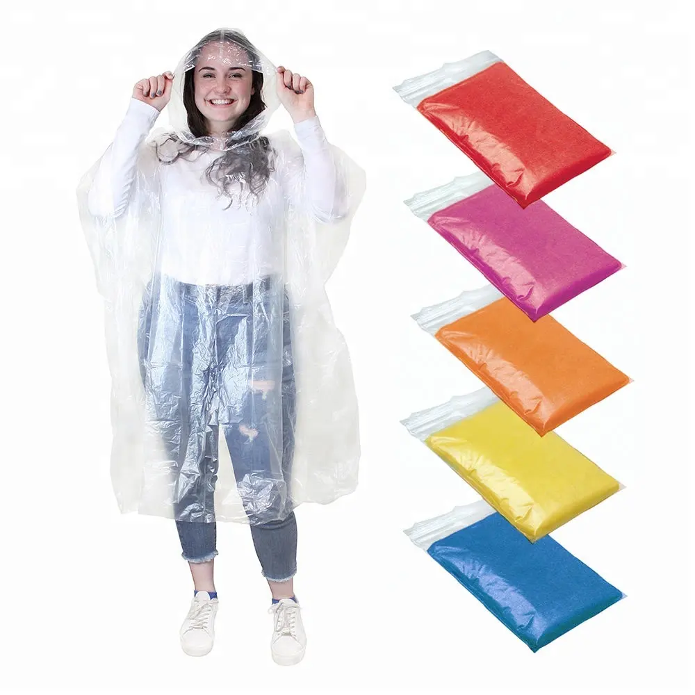 Best Seller LOGO Printed Promotional Disposable Raincoat,Rain Poncho