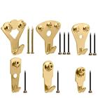 205Pcs Gold Color Picture Photo Frame Hooks Hanging Kit for Wall Mounting with 3 Sizes Pin Nails