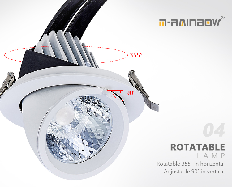 LED LIGHT 5 years warranty revolving adjustable 9w 15w Hair Mobile shop gimbal led downlights