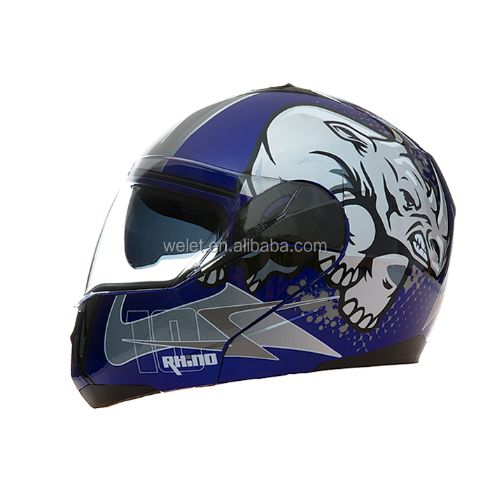WLT-168 DOT Flip up Full Face Helmet - ABS Shell, Customizable