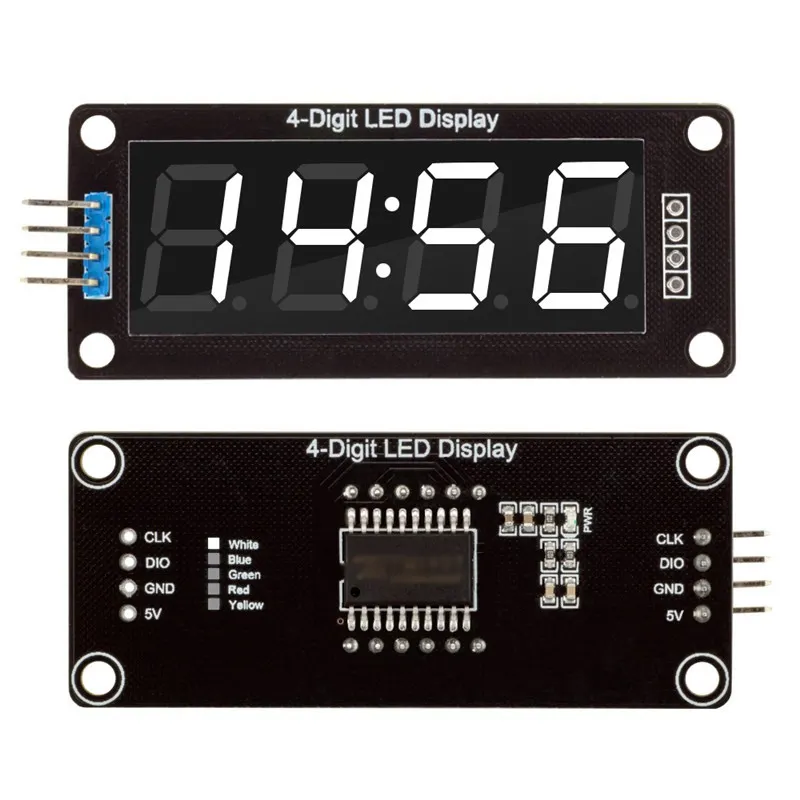 0.36 inch 7 Segments 4 Digit LED Display Tube Decimal TM1637 Clock Double Dots Module 0.36" White Display
