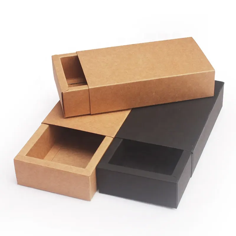 OEM logo Printed Custom Eco-friendly Foldable Socks Kraft Drawer Paper Box Packaging
