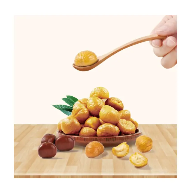 Wholesale vaccum packing roasted peeled chestnuts snack food