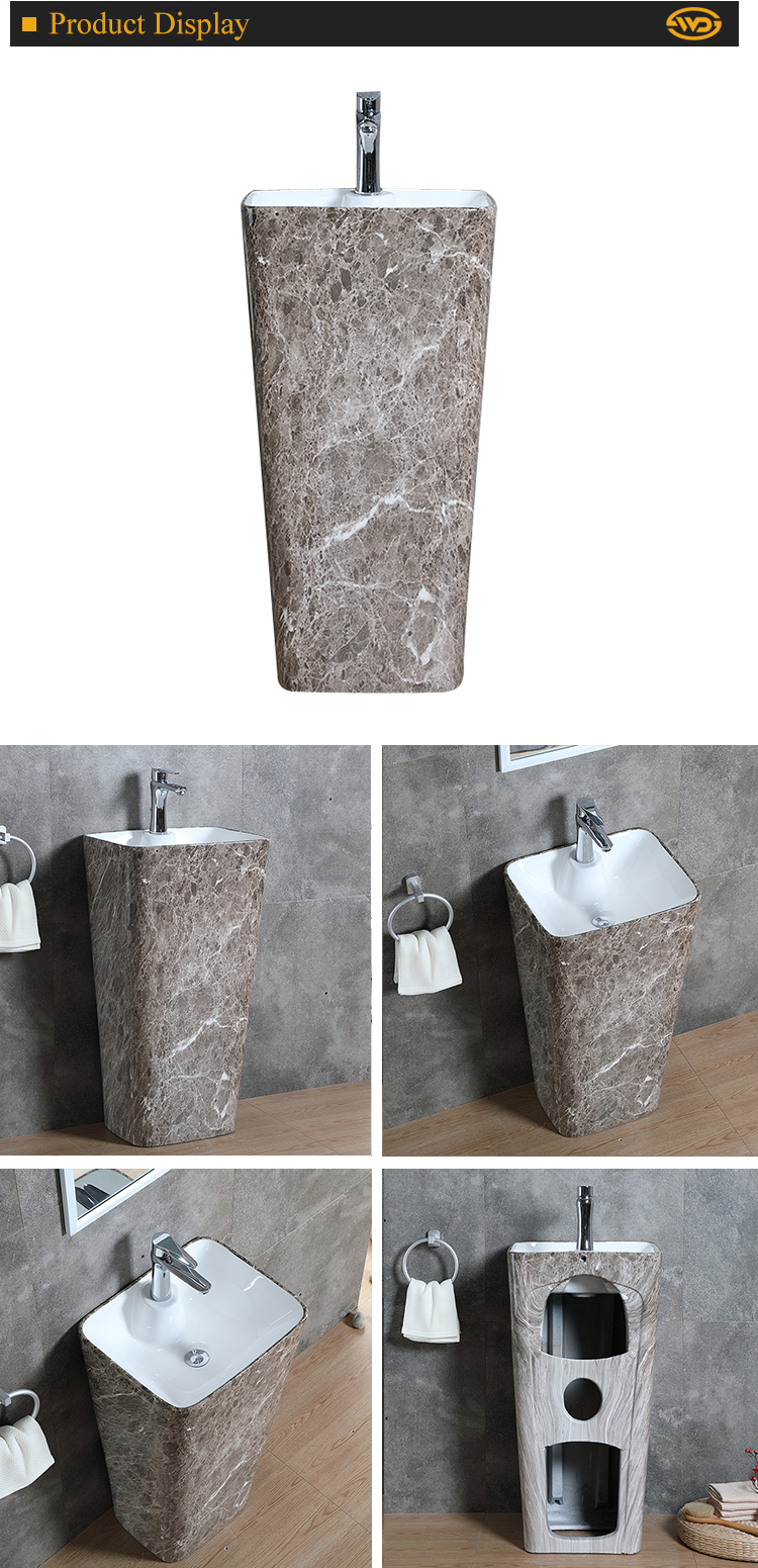 New model single hole ceramic any Color bathroom stand freestanding wash basin