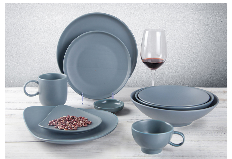 Cheap Hotelware Crockery Sets 7.5 8.5 10 11 12 Inch Blue Grey Dinner Plate