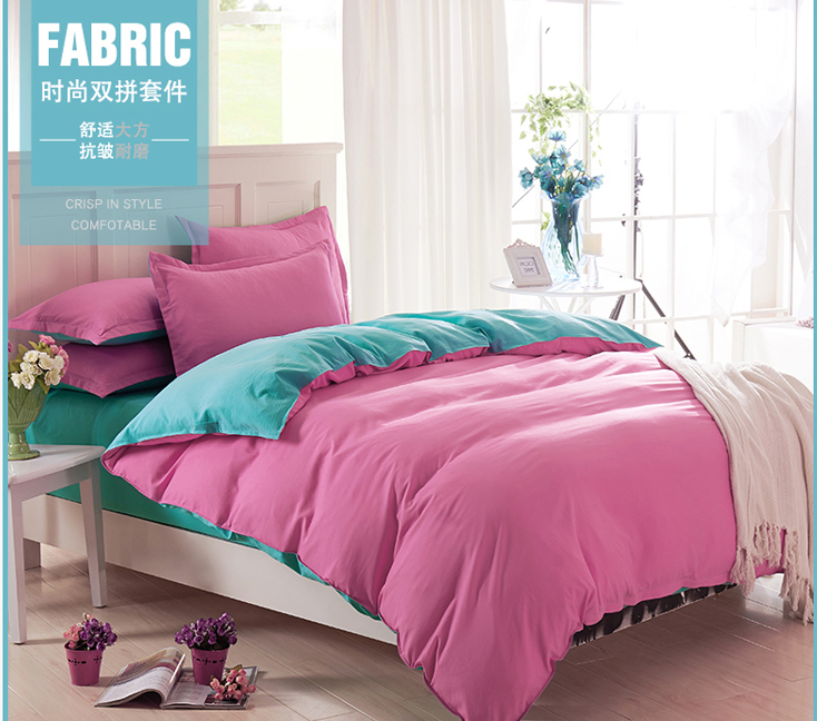 Fashion Solid Bright Color Combed Cotton Colored Bedding Comforter Sets Luxury, Luxury Bedding Sets Hotel